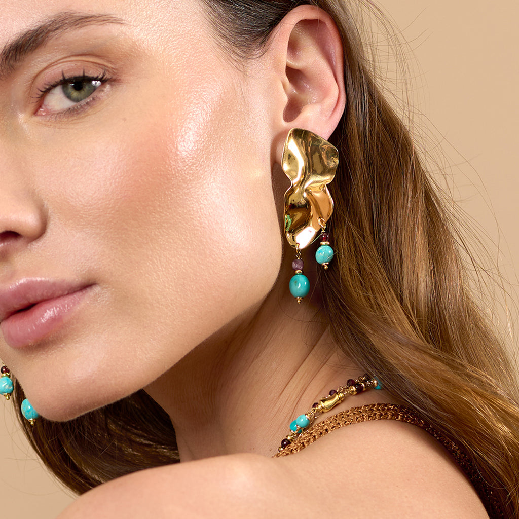 Orecchini Floating Gold Turquoise