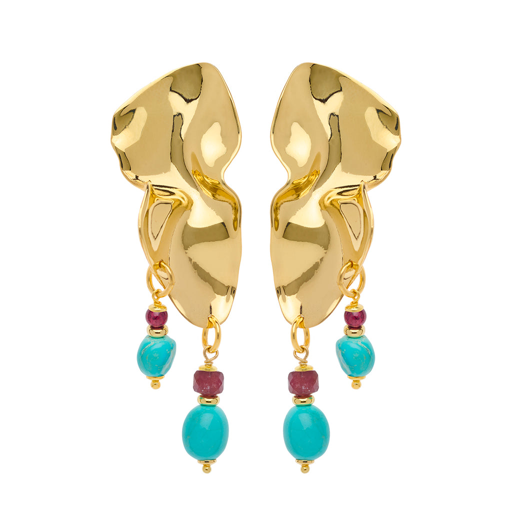 Orecchini Floating Gold Turquoise